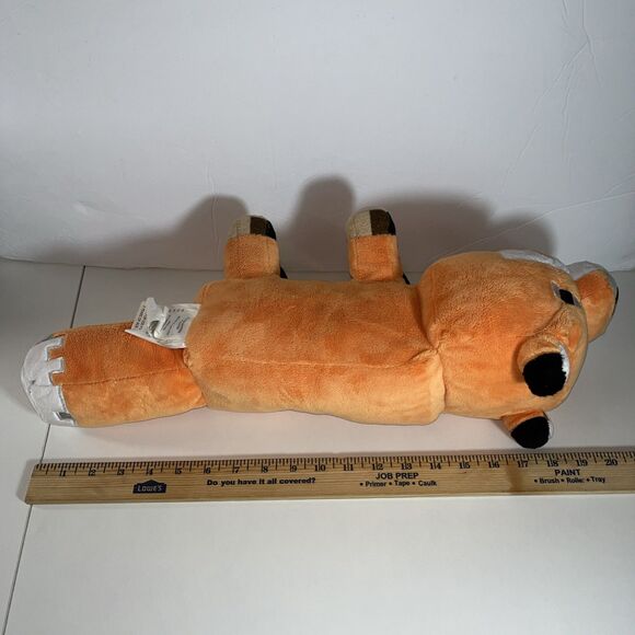 MINECRAFT FOX Soft Plush 20" Mojang Stuffed Toy Animal Long Pillow Buddy orange - Picture 6 of 7